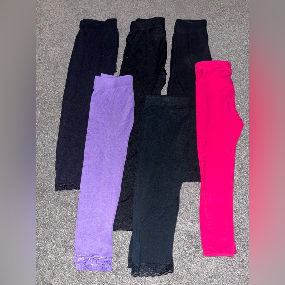 6-Piece Girls Toddler Youth Winter Leggings Bundle - Size 4T